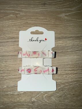 Hand Crafted Cream Hair Clips with Pink Accents